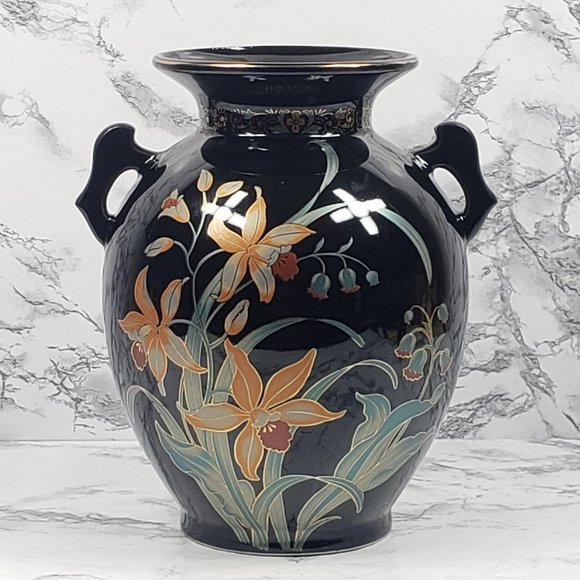 Vase Double Handled Japanese Porcelain Vintage - Picture 9 of 9